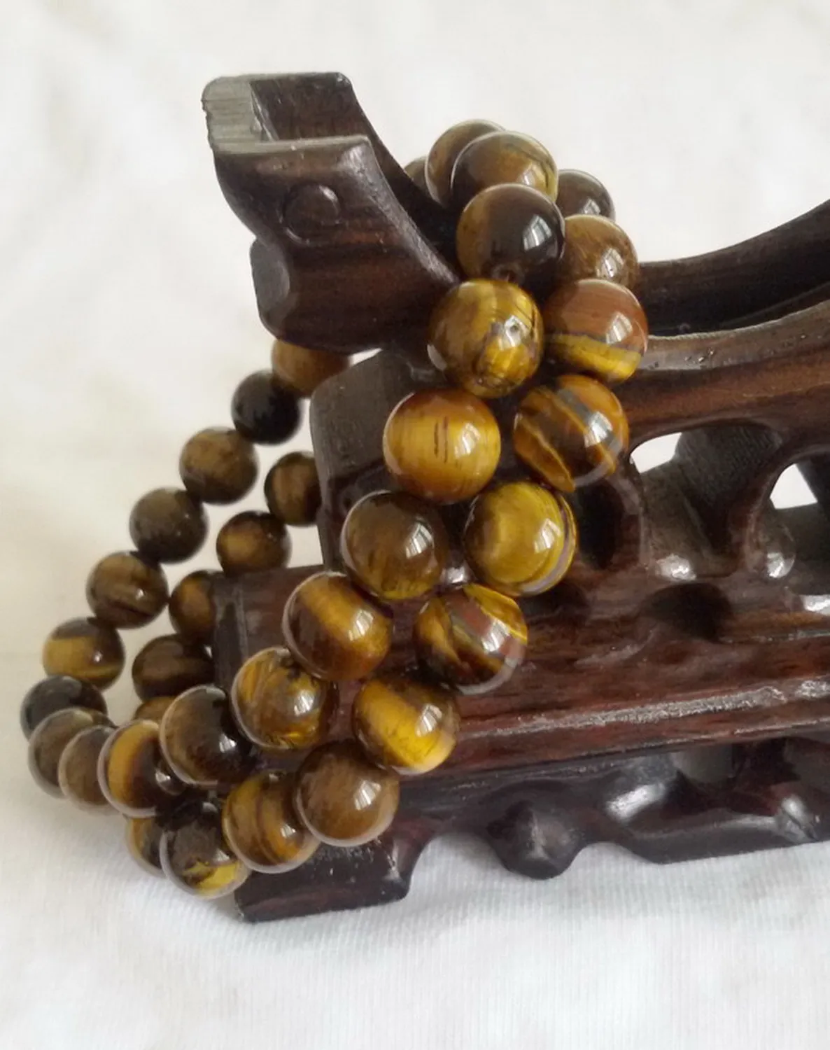 

Pair/2PCS Rare Chinese 8MM/21 Beads Natural Tiger-Eye Jewelry Bracelet