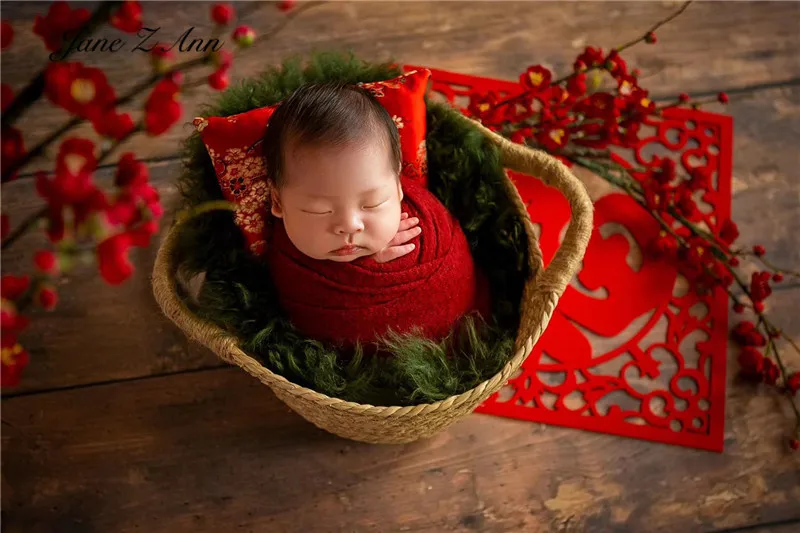 New Year props plum blossom pillow newborn photography props Chinese style baby photos