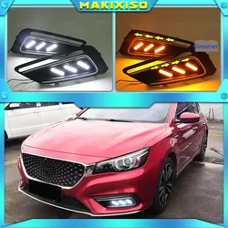 1ペア車のledデイタイムランニングライト白黄青ランニングターン信号drl MG6 mg 6 2017 2018 2019 2020フォグランプ用カバー