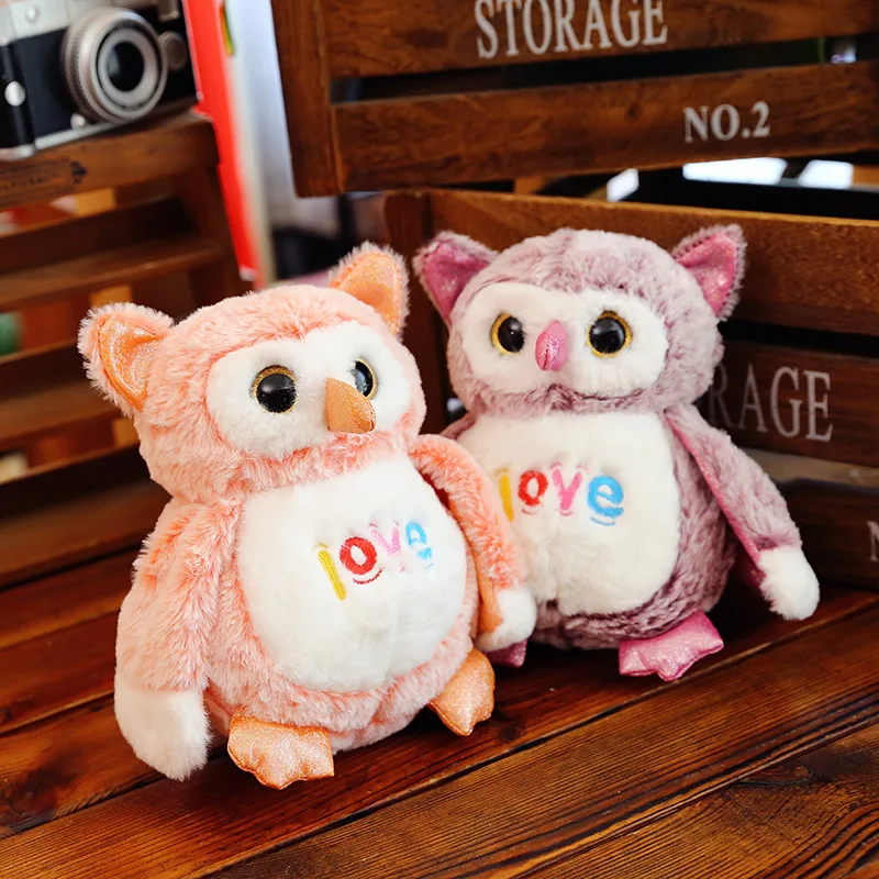 Fancy Cozy Child Plaything Lovely Naughty plush Stuffed animal Love Embroidery Kids bed Gift birthday Owl toys