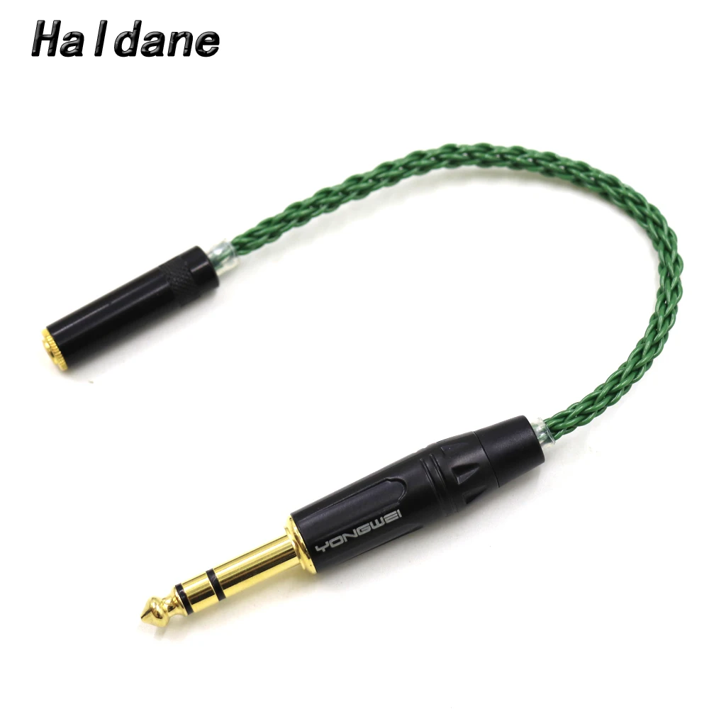 

Haldane HIFI 26AWGx8 OCC Silver 6.35mm TRS 3pole Male to 3.5mm 3pole Stereo Female Adapter Cable for Audio Eadphone Amplifier