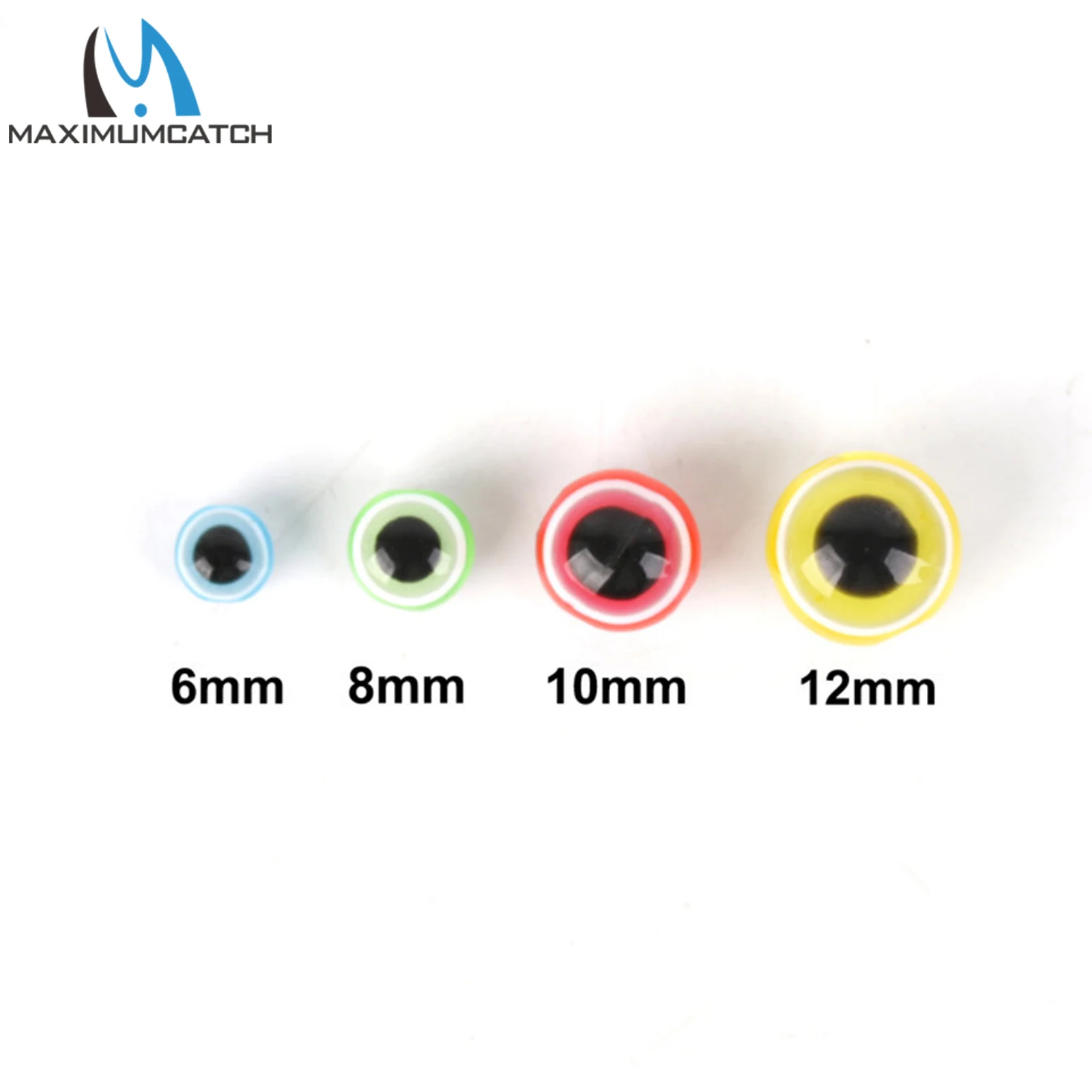 Maximumcatch Fishing Eye Beads with Plastic Box, Assorted Mixed Color, Fishing Line Beads, 6mm/8mm/10mm/12mm, 120pc-300pc