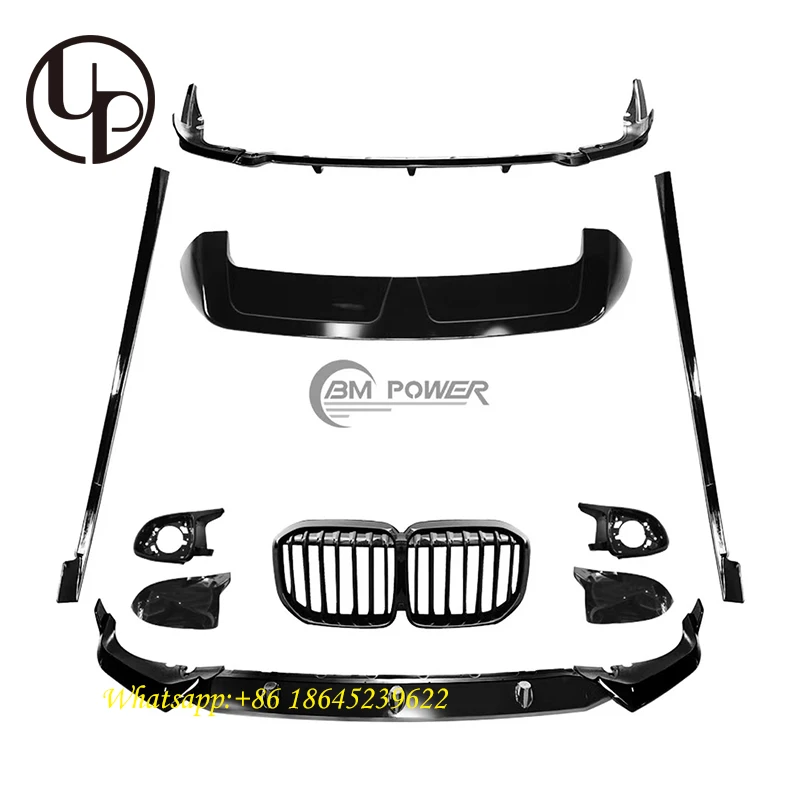 New arrival X7 G07 2020y design body kit black knight design facelift for X7 2020y front lip diffuser side mirror grille 50i