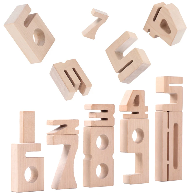 Blocs De Construction Numériques En Bois – Jeu éducatif Mathématiques – Empilage Et Apprentissage Pour Enfants Dès 1 An