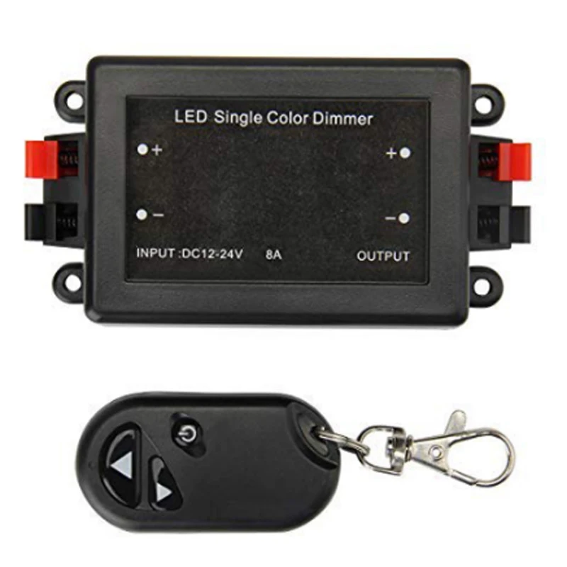 LEDSingle Color Dimmer 3 Key RF Remote Control Wireless LED Controller 12V 24V DC 8A for SMD 5050 5630 3528 LED Strip Light Rope