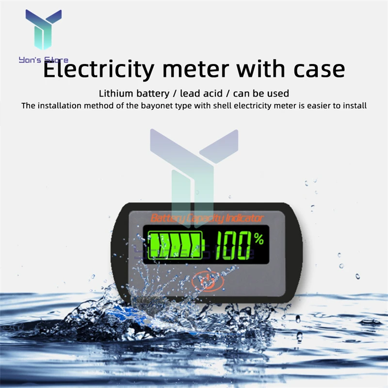 Imagem -02 - Lcd Auto Chumbo Ácido Bateria de Lítio Voltímetro Tensão Tester Toque Tensão Indicador de Capacidade da Bateria 1260v Ly7s Ajustável