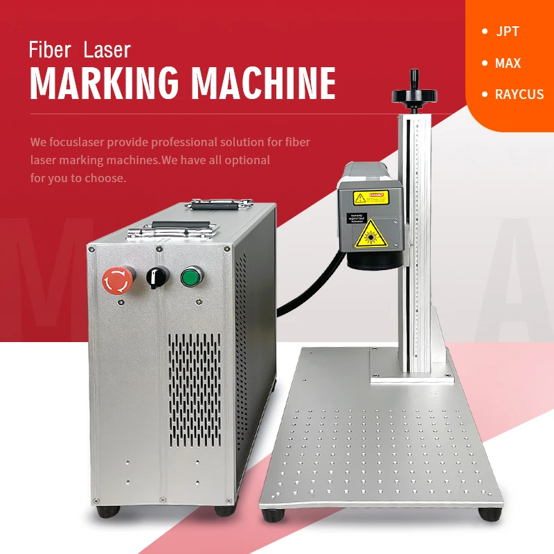 Mesin penanda Laser serat 20W 30W 50W sumber Laser Raycus bjcz pengukir kartu ABS logam pemotong baja tahan karat emas perak