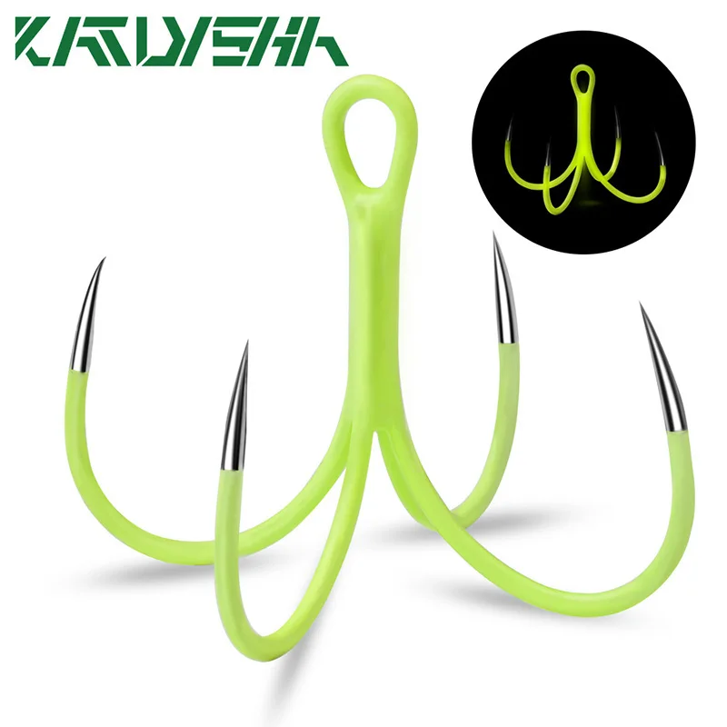 

KATYUSHA 50Pcs Luminous Quadruple Reinforced Anchor Hook 16#-18# High Carbon Steel Fishing Hooks Four Fork Four Claw Fishhooks