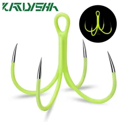 KATYUSHA 50Pcs Luminous Quadruple Reinforced Anchor Hook 16#-18# High Carbon Steel Fishing Hooks Four Fork Four Claw Fishhooks