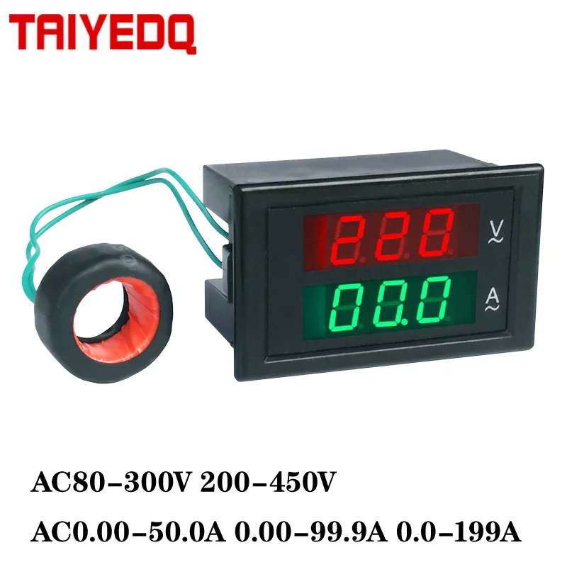 Volt Amp Meter 220V 380V detector automatic DL85-2041 LED Dual Display Voltage Amperage Gauge with Current Transformer