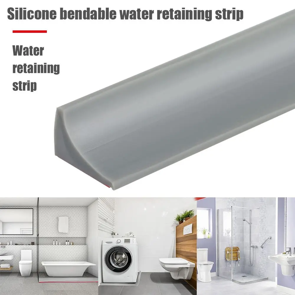 Self-Adhesive Silicone Water Stopper Bathroom Water Retaining Strip Bendable Door Washing Machine Shower Dam Barrier