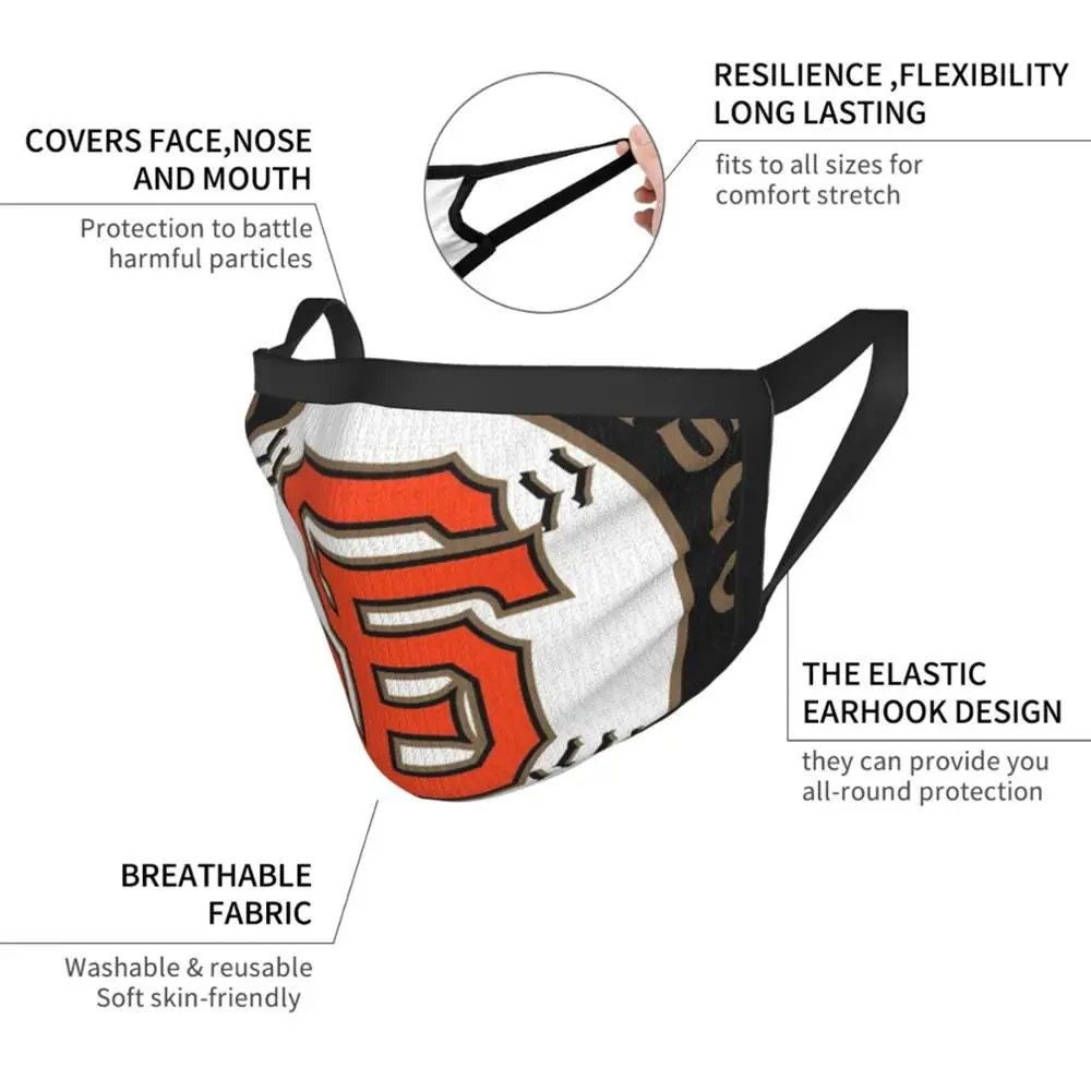 Giants-San Francisco Print Washable Anti Dust Scarf Mask Logo City