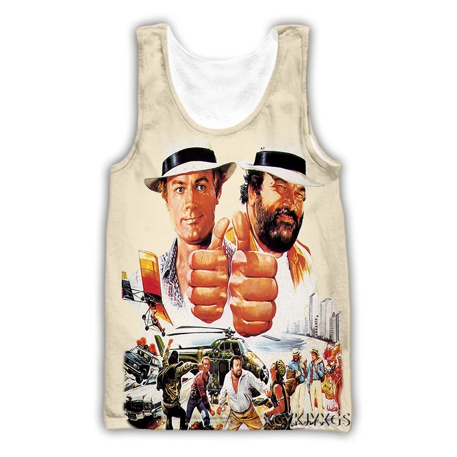 xinchenyuan New 3D Printed Bud Spencer Terence Hill Tank Tops Harajuku Vest Summer Undershirt Shirts Streetwear for Men/Women