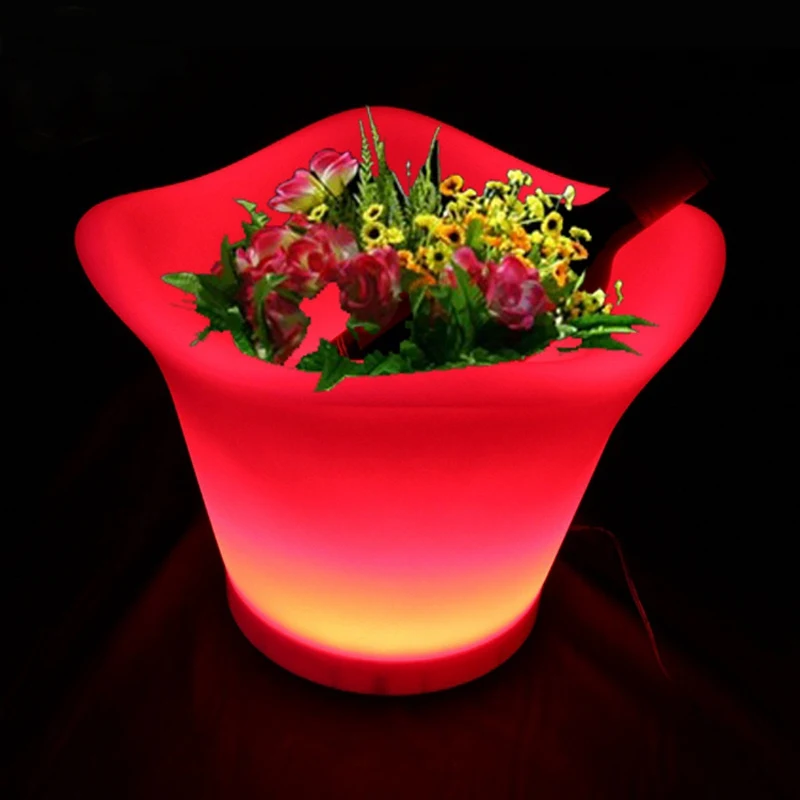 

Glowing lighting LED flower pots RGB led flower pot ,led round vase,LED beer barrel L32*W32*H27.2cm Free Shipping 10pcs/Lot