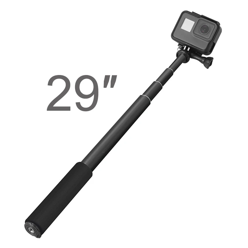 29 inch Aluminum Monopod Extend Pole Selfie Stick for GoPro Hero 11 10 9 8 7 6 5 Sjcam Xiaomi Eken DJI Action Camera Accessory