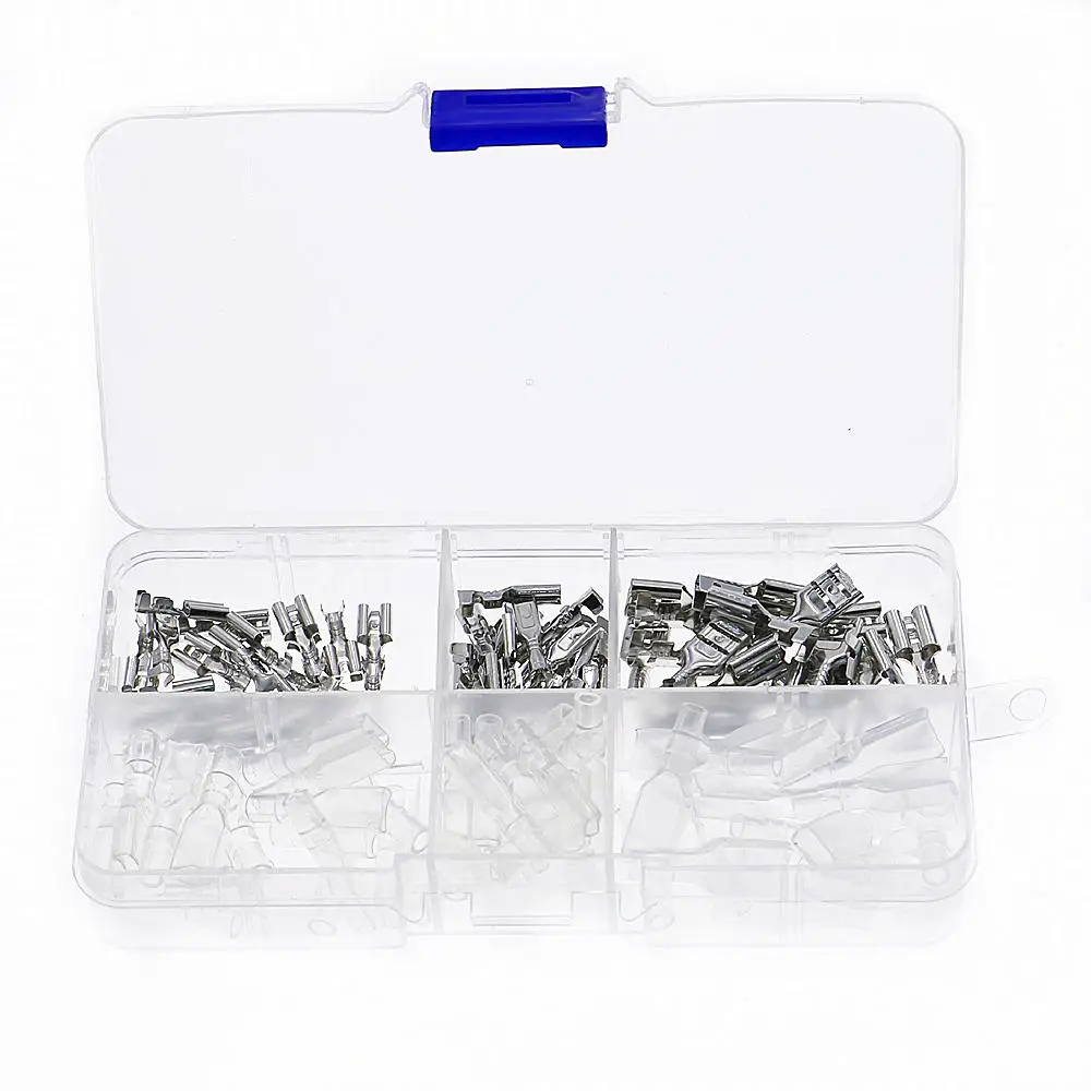 120pcs 2.8 4.8 6.3 Insert Plug Spring Sheathed Wire Terminal Connector Cold Pressed Terminal Kit