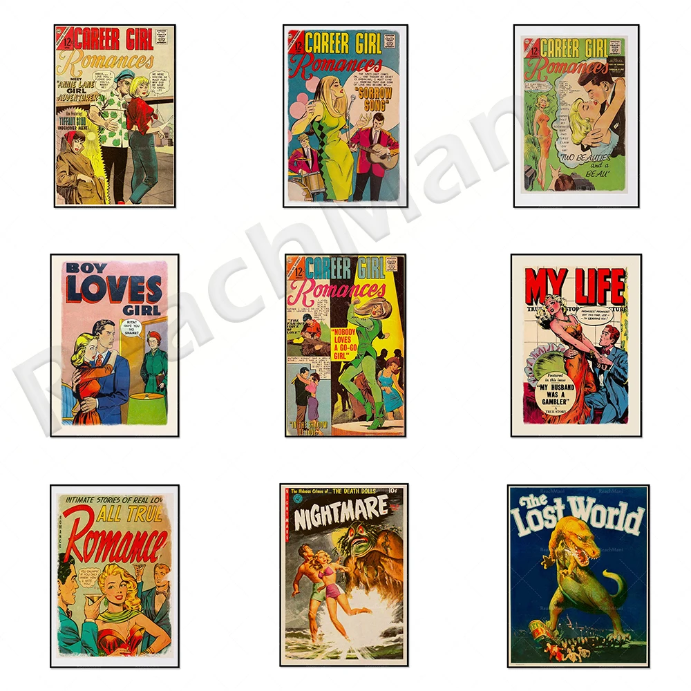 Career Girl Romance (1966) Comic Book Print, My Life Comic Book, Boy Love Girl 1952 Comic Book, Retro Comic Book Poster Magazine