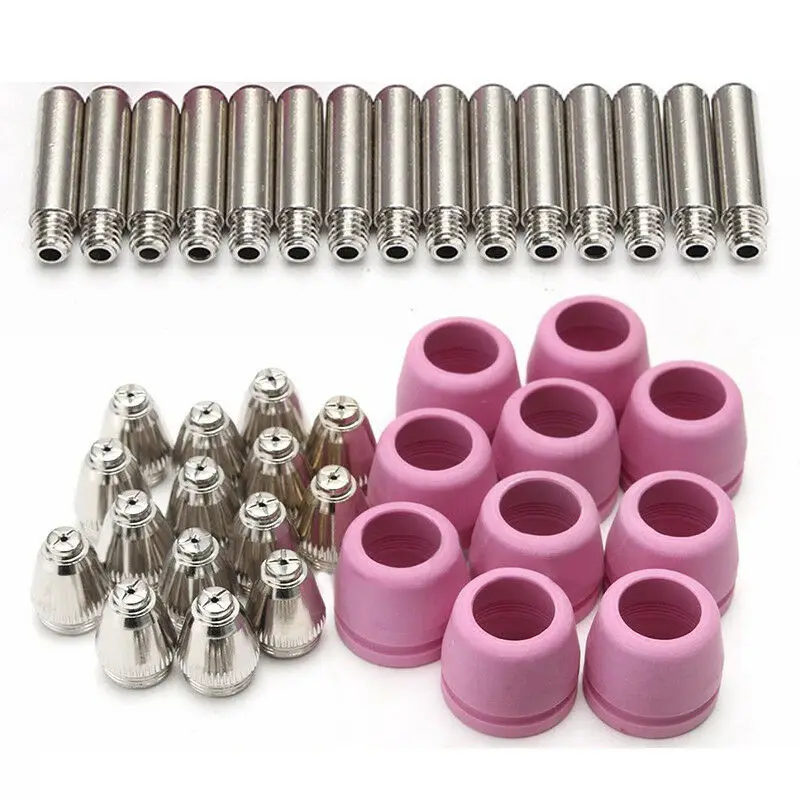 SG55 AG60 WSD60 Consumables KIT Electrodes Sheild Cups TIPS Spacer Guide Plasma Cutter Welder Torch 34PK Multiple Combination