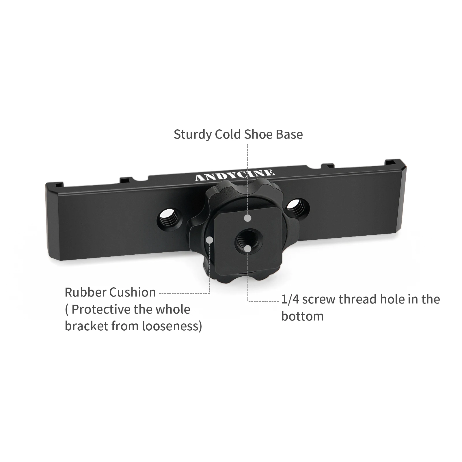 Universal 2 Dual Cold Shoe Mount Extension Bar Bracket with 1/4" Thread for SLR Camera Rode Microphone Wireless Receiver