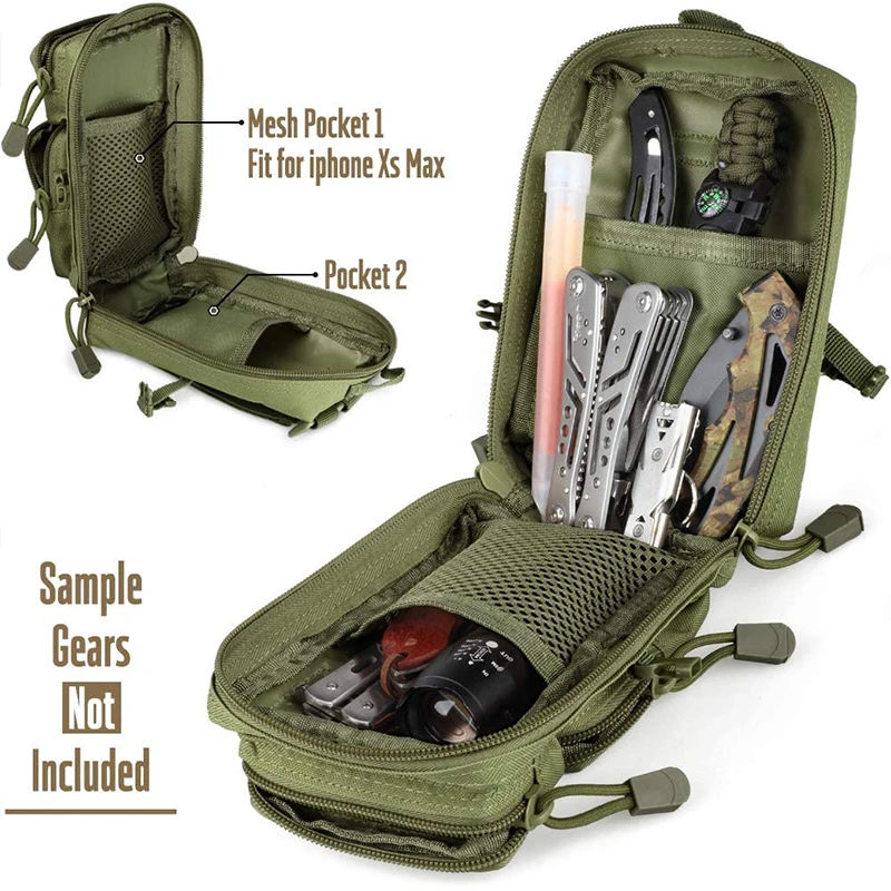 Outdoor Molle Utility Pouch EDC Tool Pouch Phone Pack Mini Waist Bag Medical IFAK Pack Mini Hunting Chest Bags