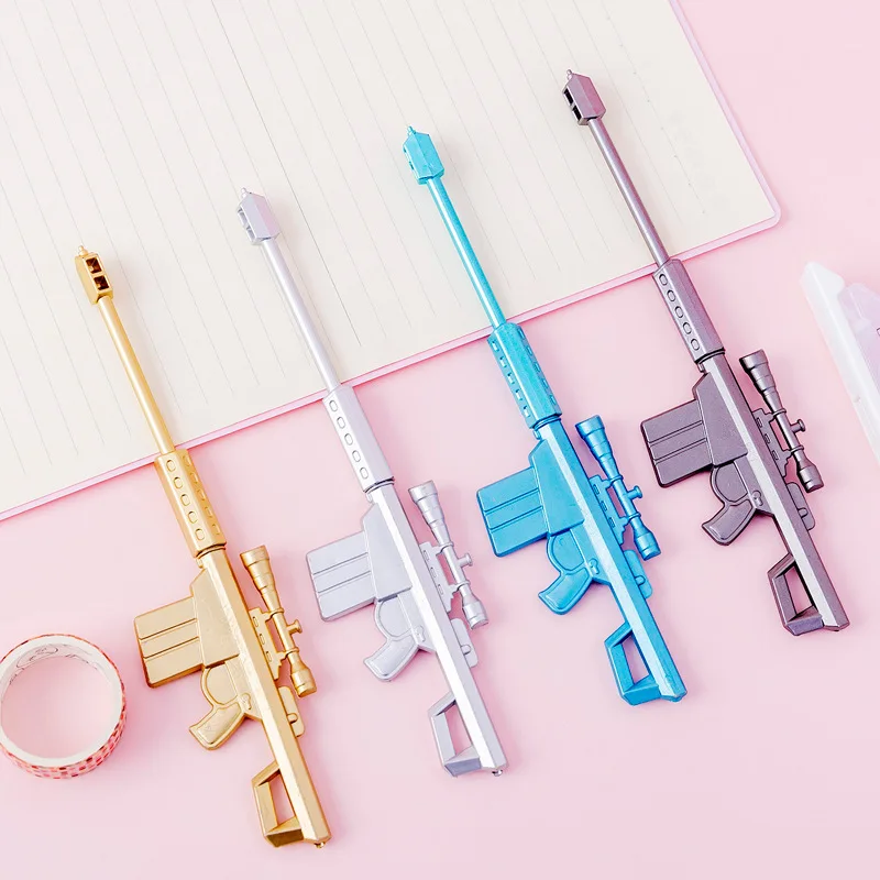 

4pcs Sniper Rifle Gel Pen 0.5mm Creative Game Gun Toy Pens Kawaii Pen Cute School Supplies Novelty Stationery Prize for Kids