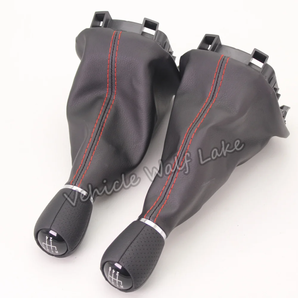 For Seat Leon 1M1 2002 2003 2004 2005 2006 Car-styling 5 / 6 Speed Car Gear Shift Knob With Leather Gaitor Boot 12mm Hole insert