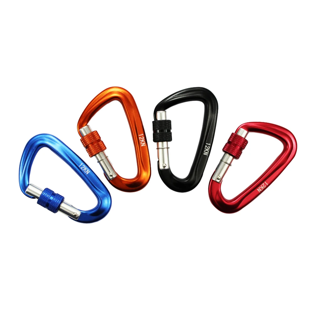 

5pcs outdoor climbing safety hook 12KN 7075 aviation aluminum carabiner