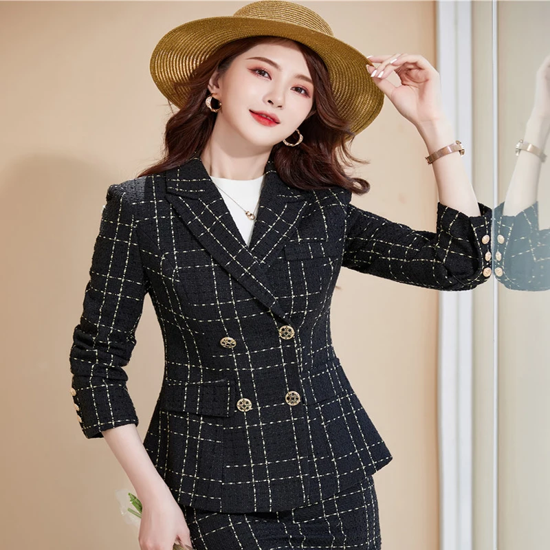 

High Quality Fabric Blazers Jackets Coat for Women Long Sleeve Uniform Designs Blazer OL Styles Ladies Outwear Blaser Tops