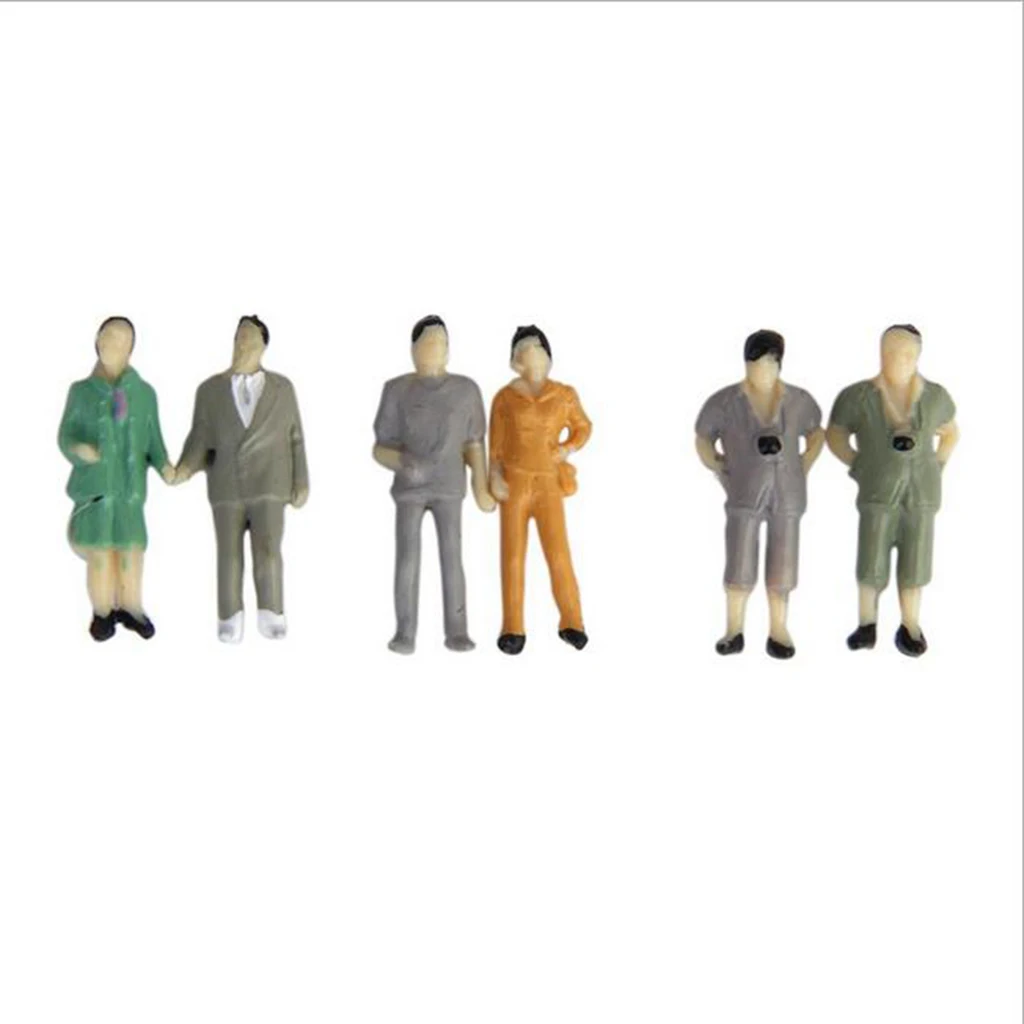 50 sztuk 1:87 HO skala kolor ludzie figurki stojący Model pociągu układ kolejowy