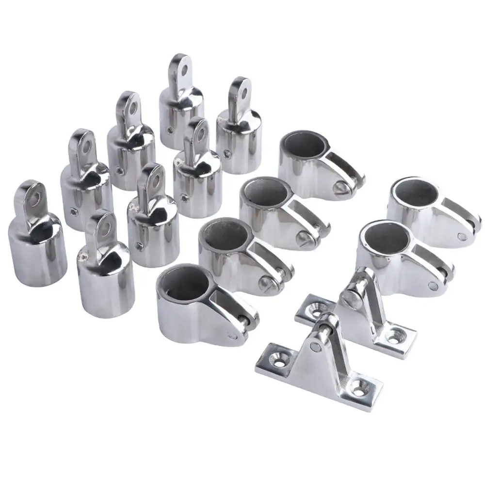 316 Stainless Steel 4-Bow Bimini Top Stainless Steel Fittings Marine Hardware Set Boat Accessories Marine - 16 Pieces