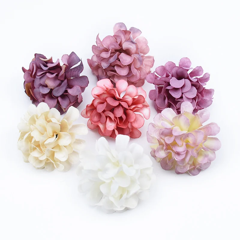 10 Pieces Small hydrangea artificial flowers home decoration accessories diy for wedding brooch christmas candy box Dried flower