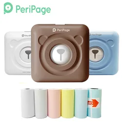203dpi A6 Peripage Pocket Mini Printer Wireless Bluetooth Thermal Photo Printer Label Sticker Maker Color Paper &Protection Case