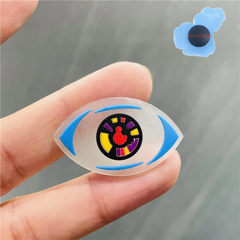 1 pçs luminoso coelho mau jogo olhos pvc sapato encantos noctilucent estrela brilhante sapato acessórios diy bandscutekid presente