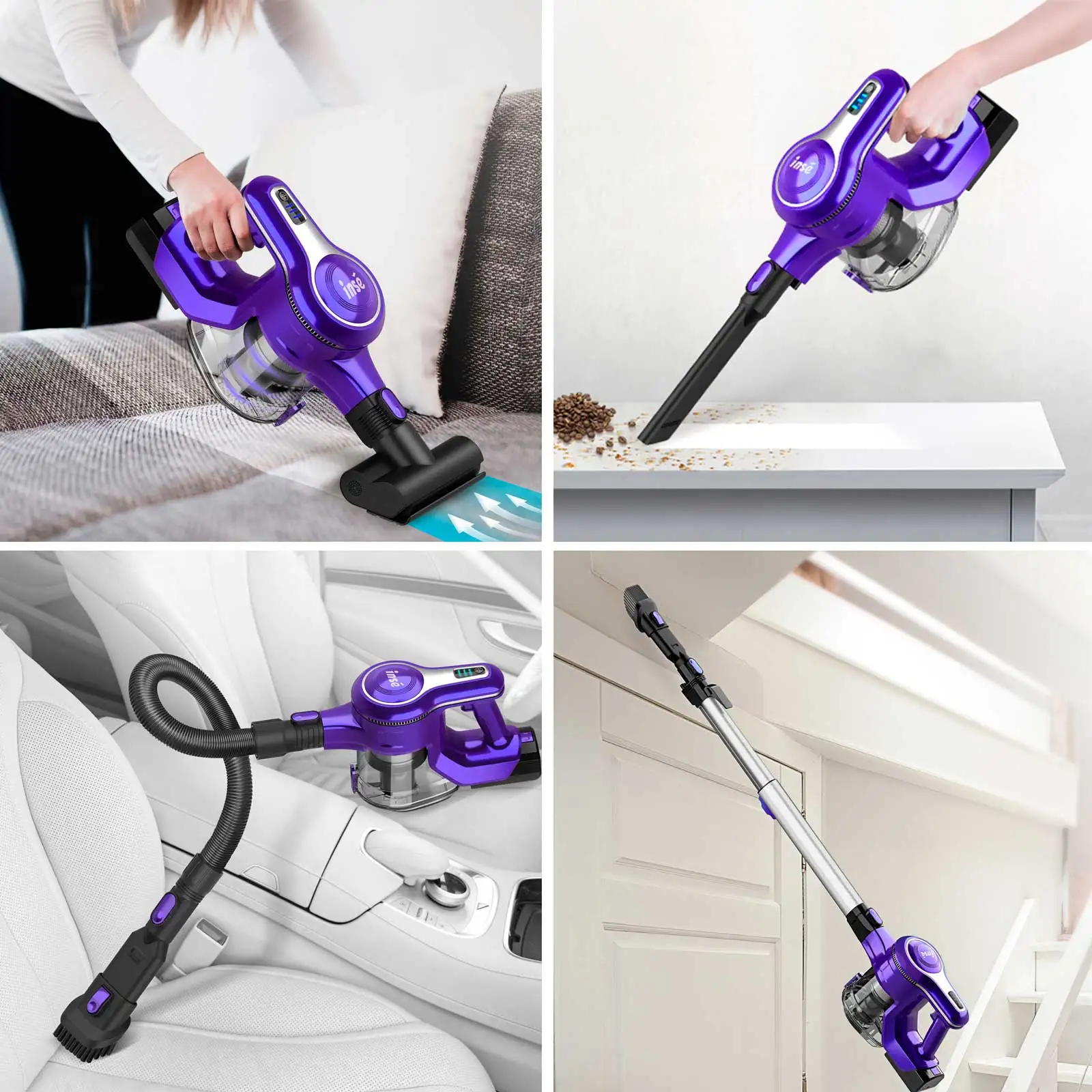 Aspirateur Balai Sans Fil N5T - 45 Min Autonomie, 1,2L, 6 Accessoires - Puissant Pour Poils D'animaux, Sols Durs, Tapis