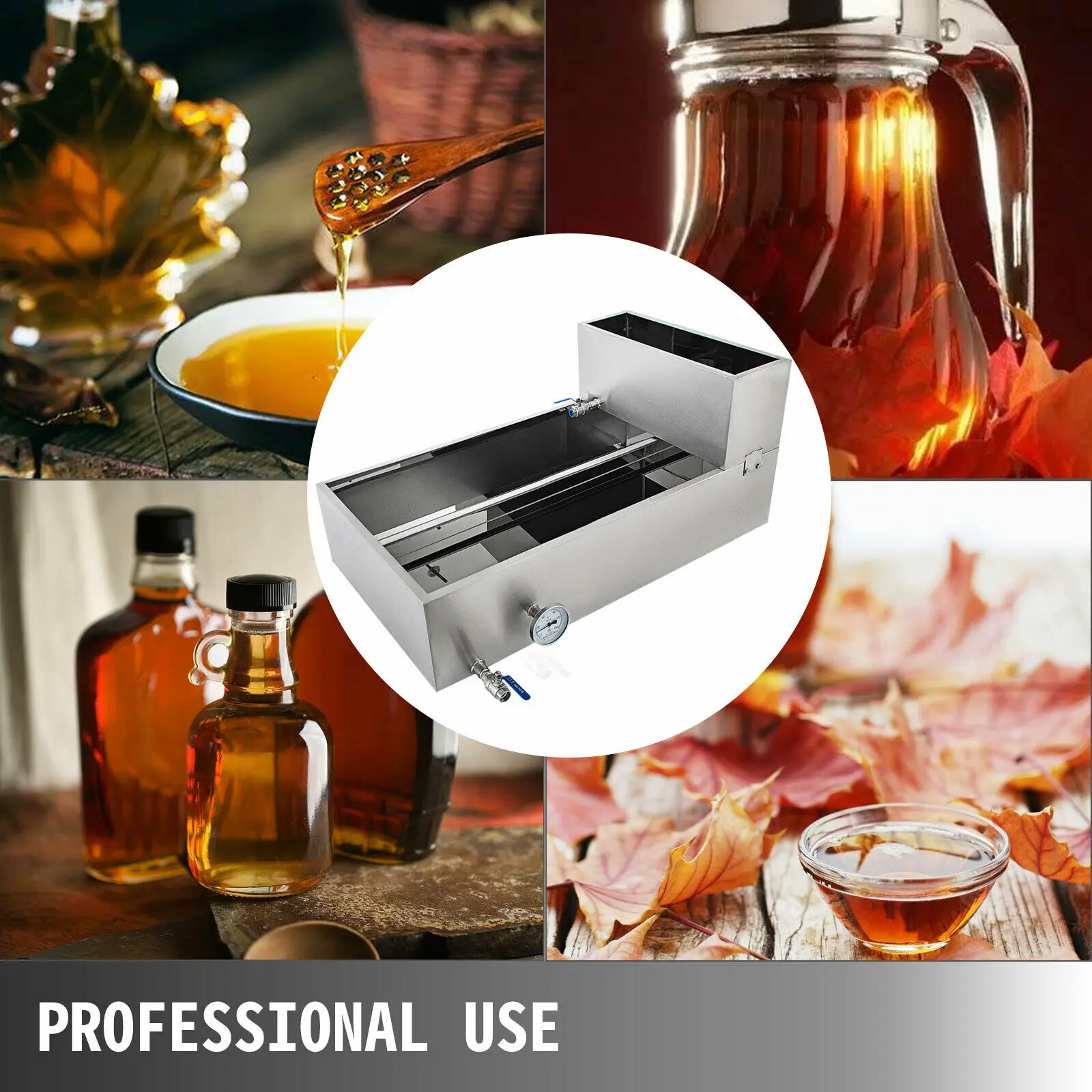 VEVOR متعدد الحجم/نوع شراب القيقب معدات المبخر المغلي من الفولاذ المقاوم للصدأ مع صمام 3/4 بوصة/مخرج للاستخدام الاحترافي