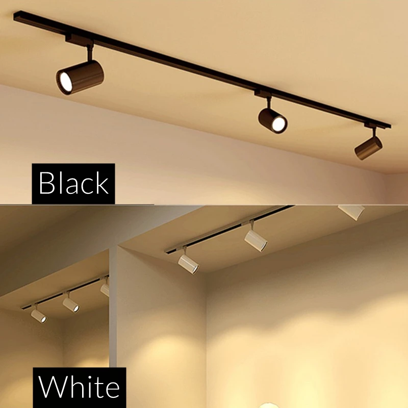 RGB LED Ceiling Track Light 12W/15W/20W Colorful COB Phase Wall Rail Spotlight Stage KTV Cloth Shop Track Lighting System AC220V