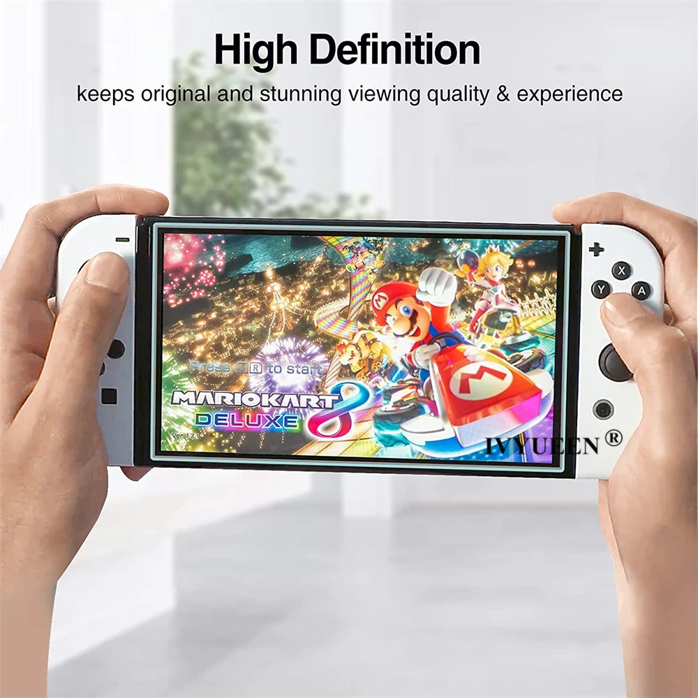 IVYUEEN 3 Tempered Glass 9H HD Screen Protector Film for Nintendo Switch OLED Screen Protector for Switch OLED Game Accessories