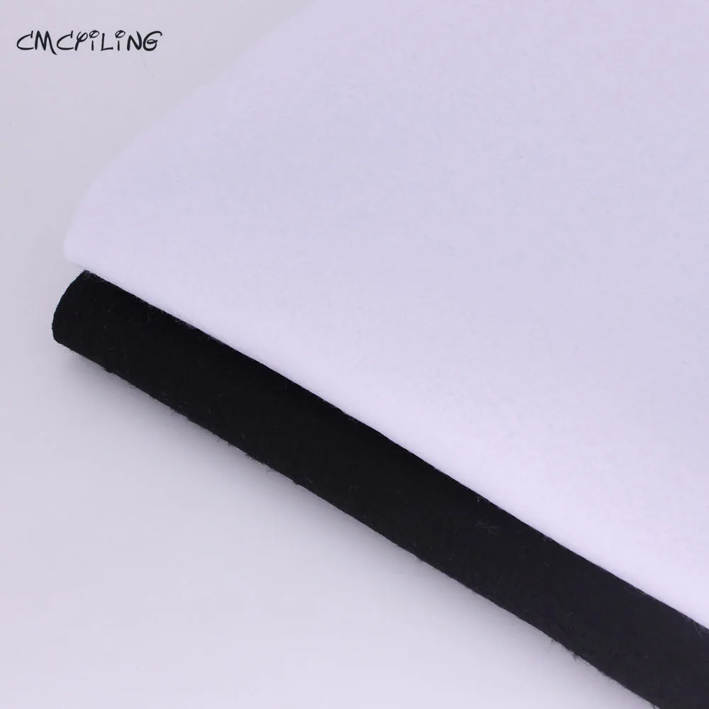 White Black Soft Felt,Felt Craft, Polyester NonWoven Felt Cloth,Decoration Material ,For Scrapbooking,Sewing Toys