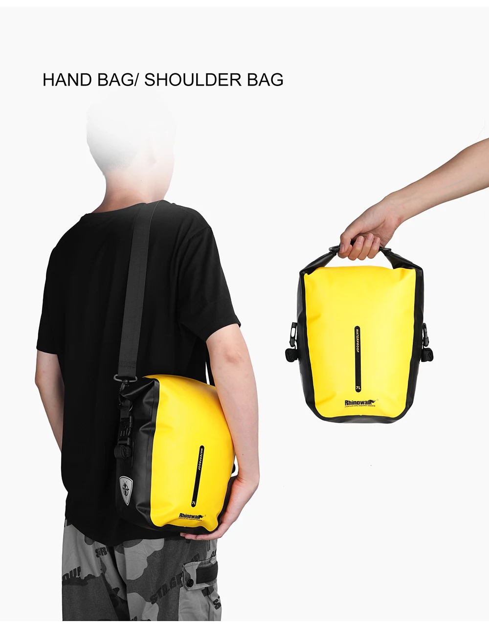 Rhinowalk Fahrradtasche, 7 l, erweitern, 10 l, wasserdicht, Fahrradtasche, Gepäckträger, Kofferraumtasche, MTB, Rennrad, Radfahren, Umhängetasche, Zubehör – Detail 12