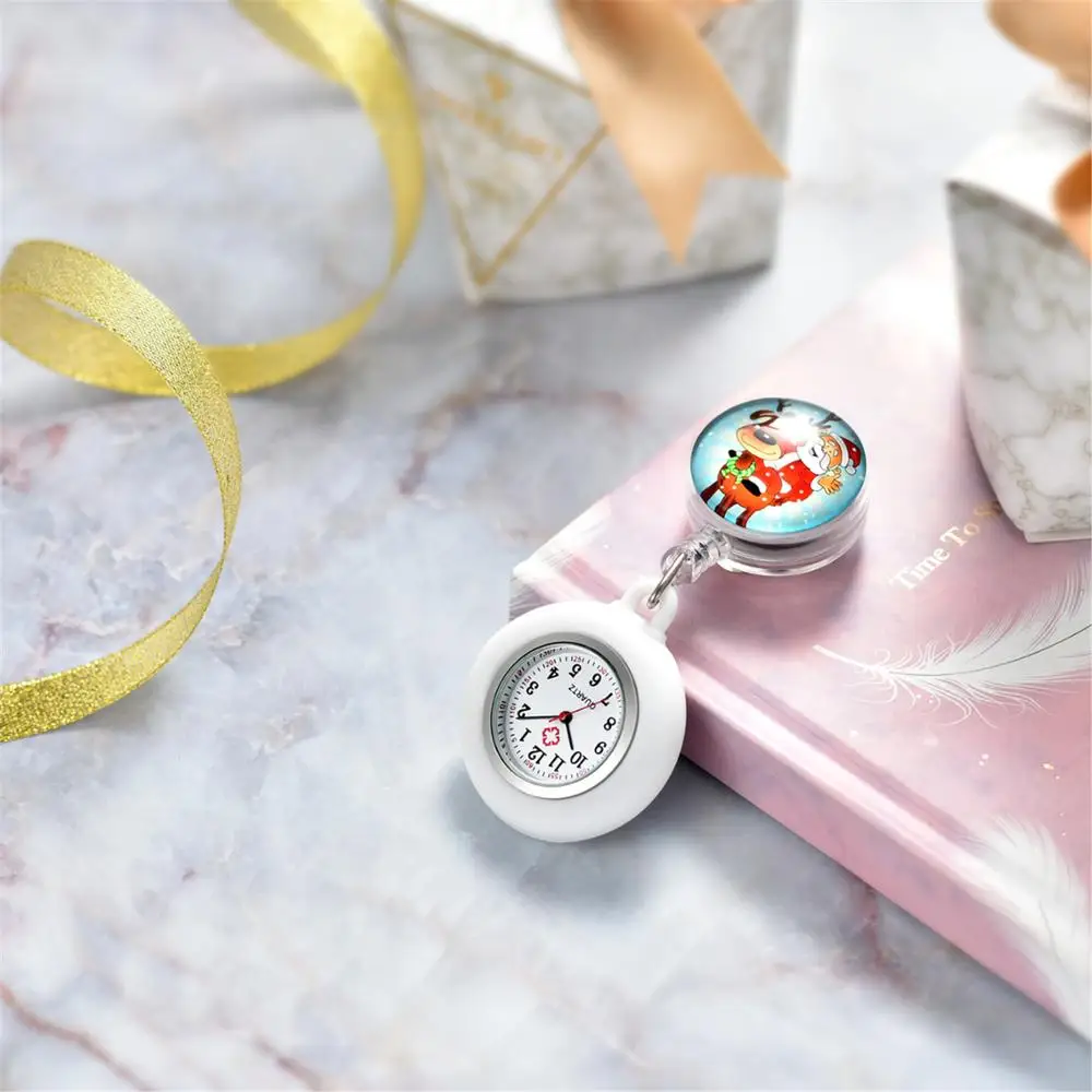 LANCARDO 2020 lovely Cute cartoon babbo natale infermiera orologi da tasca Doctor Clock regali orologio medico uomo donna nuovo arrivo 2021