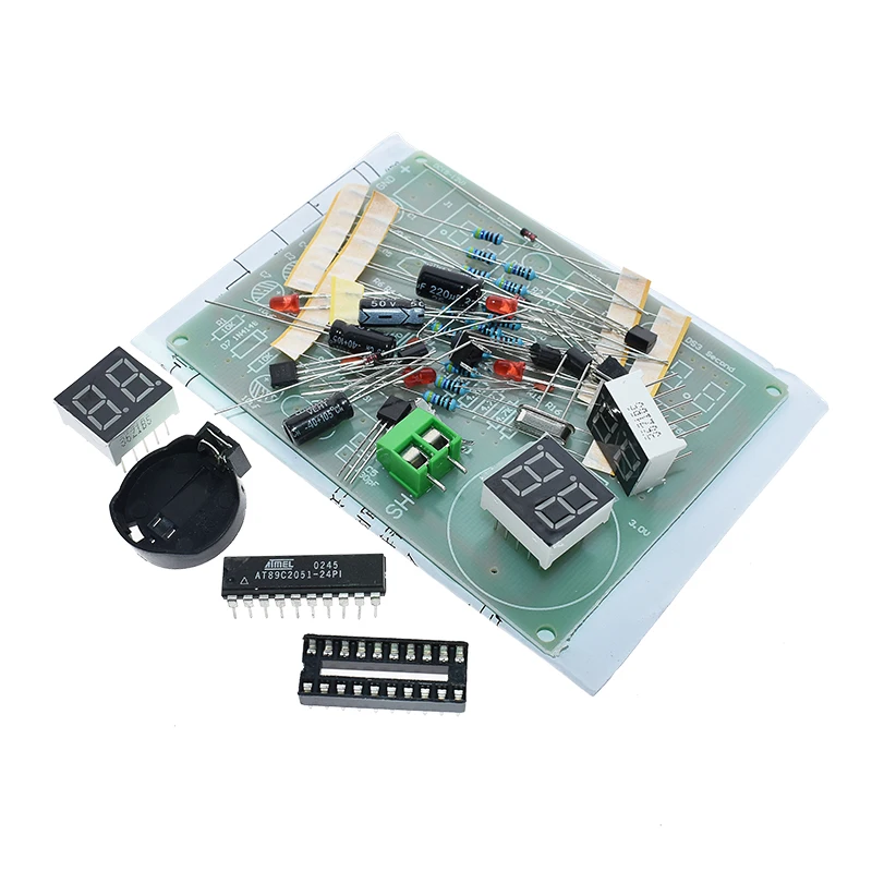 DIY Kits AT89C2051 Electronic Clock Digital Tube LED Display Suite Electronic Module Parts and Components DC 9V - 12V