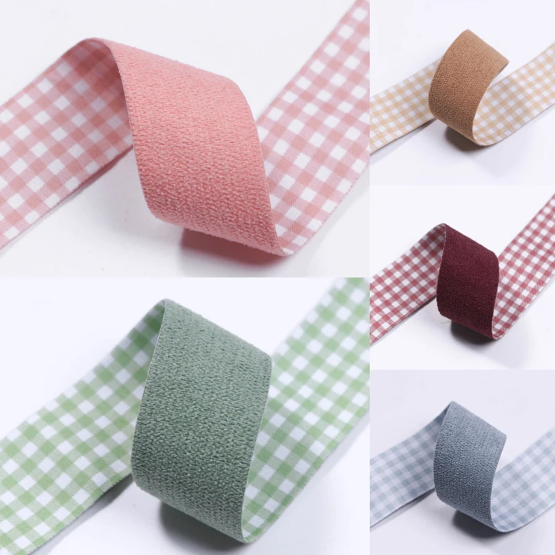 

Double Sided Suede Plaid Ribbon Hair Bows Accessories Material 40mm 25mm DIY Crafts Uniform Cloth Hat Handamde Packing 50Yards