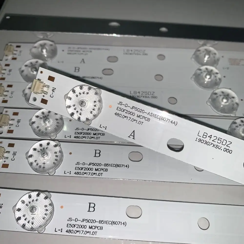 Fita de luz de fundo led 40-80 60 polegadas, 5 lâmpadas para tv de 50 pol.