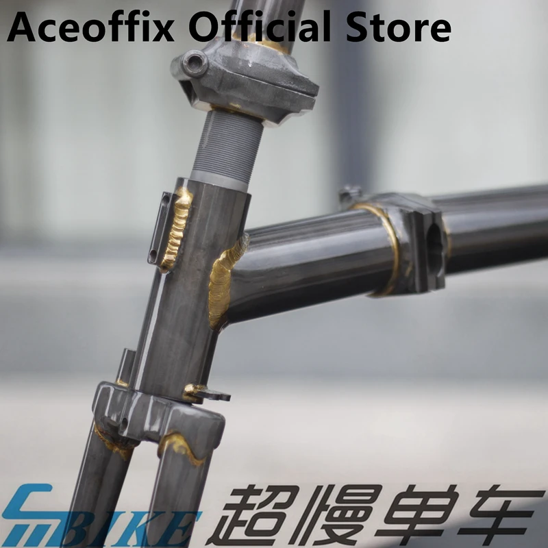 Aceoffix For Brompton Bike 2021 Frame 1 Set Varnish Brazed Dark Chrome Molybdenum Steel Folding Bike Frame