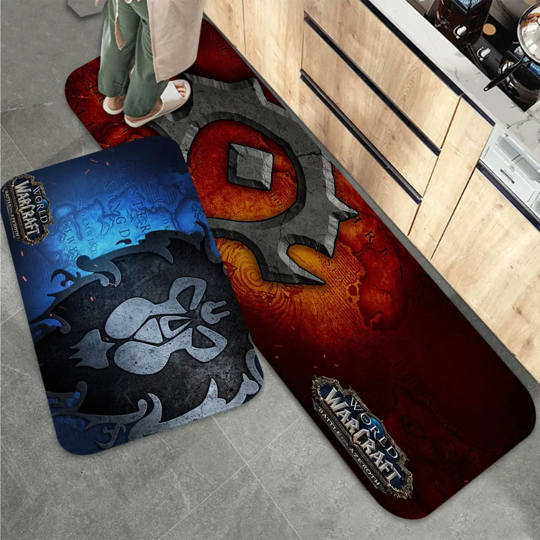 World Of Warcraft Printed Flannel Floor Mat Bathroom Decor Carpet Non-Slip For Living Room Kitchen Welcome Doormat