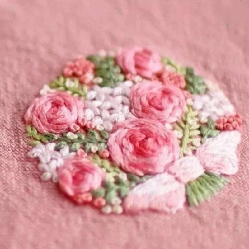 European Style Embroidery Novice Beginner Embroidered Material Package Flowers Embroidery Patterns DIY Cross Stitch Kit bordado
