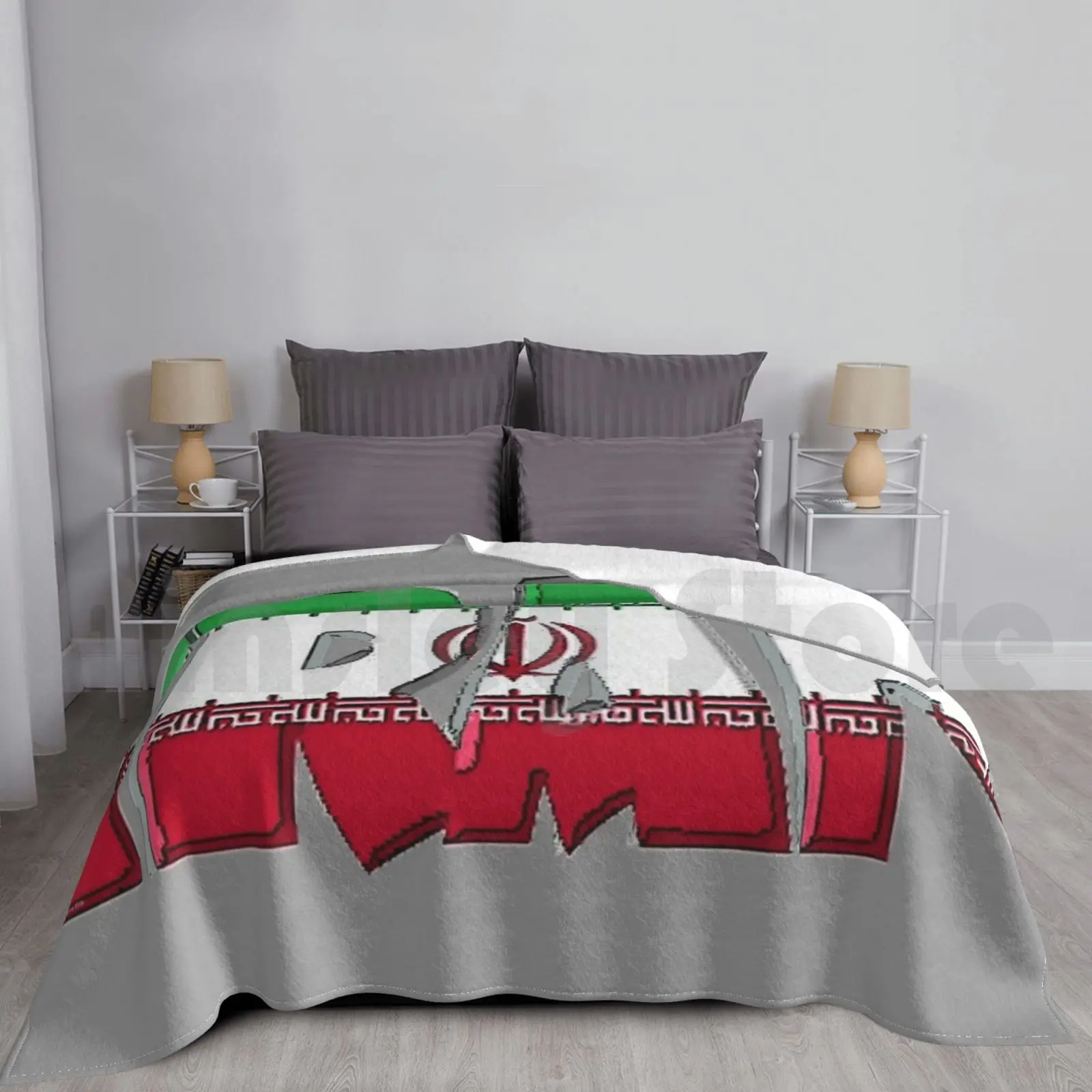 Iran Font With Iranian Flag Blanket For Sofa Bed Travel Iran Iranian Pakistan Iraq Turkey Israel