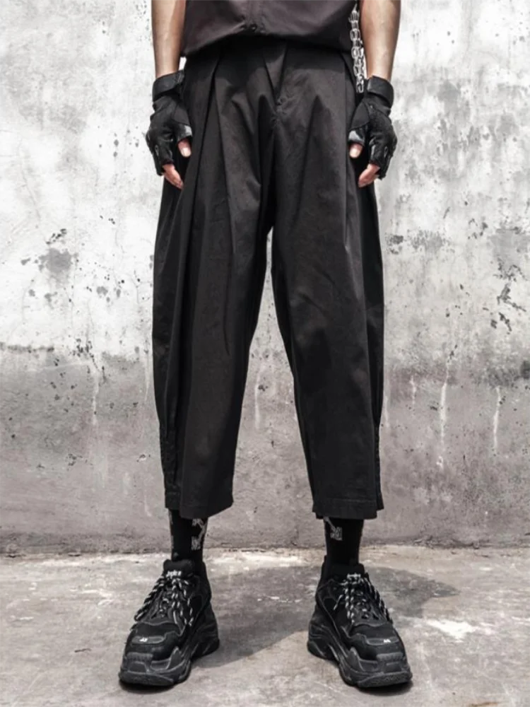 

Men's Nine Inch Casual Pants Spring And Autumn New Dark Loose Straight Pants Youth Fashion Trend Wide Leg Pants