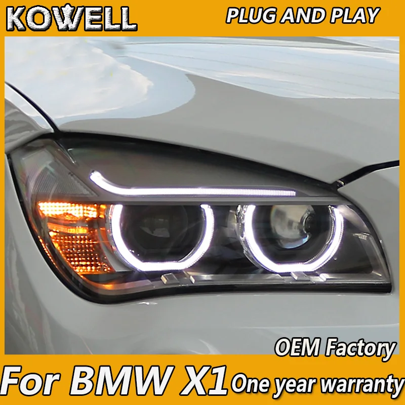 

KOWELL Car Styling for BMW E84 X1 led headlights 2009 2010 2011 2012 2013 2014 E84 led drl HID KIT Bi Xenon Lens low beam