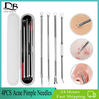 4PCS Acne Pimple Nose Blackhead Removal Pore Cleaner Needles Black Dots Cleaner Stainless Steel Spot Extractor Face Clean Tools